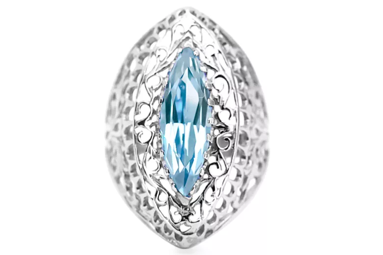 Ring Vintage Aquamarin Sterling Silber 925 vrc090s